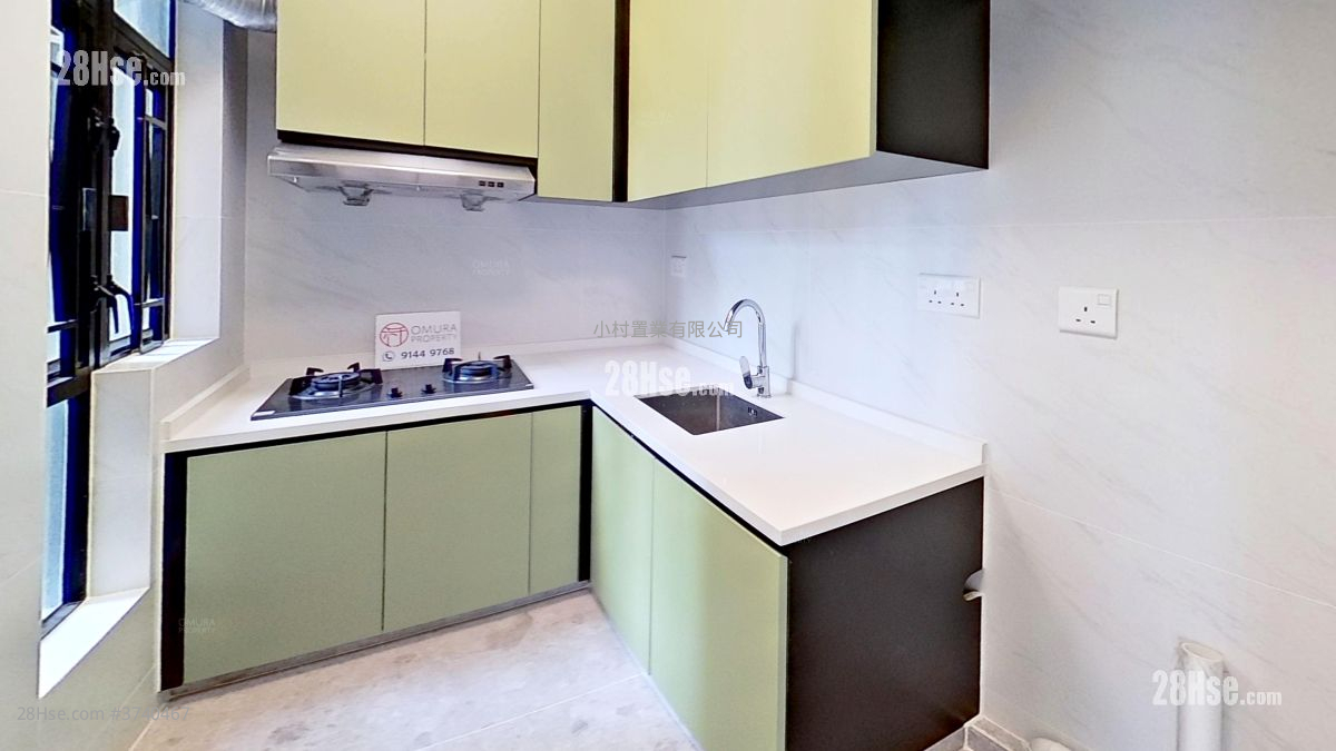 廚房: 百年大樓 租盤 2 房 , 1 浴室 416 平方呎