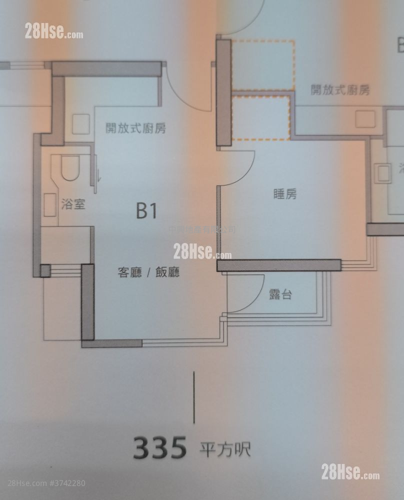 本木 租盤 1 房 , 1 浴室 335 平方呎