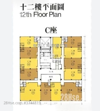 香港工業中心 租盤 2 房 , 1 廁所