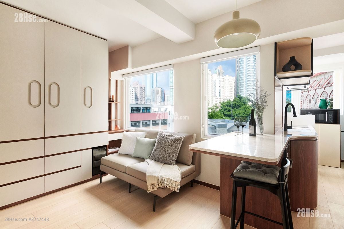 Weave Residences – Mid-Levels 租盘 开放式间隔 , 1 浴室 307 平方尺