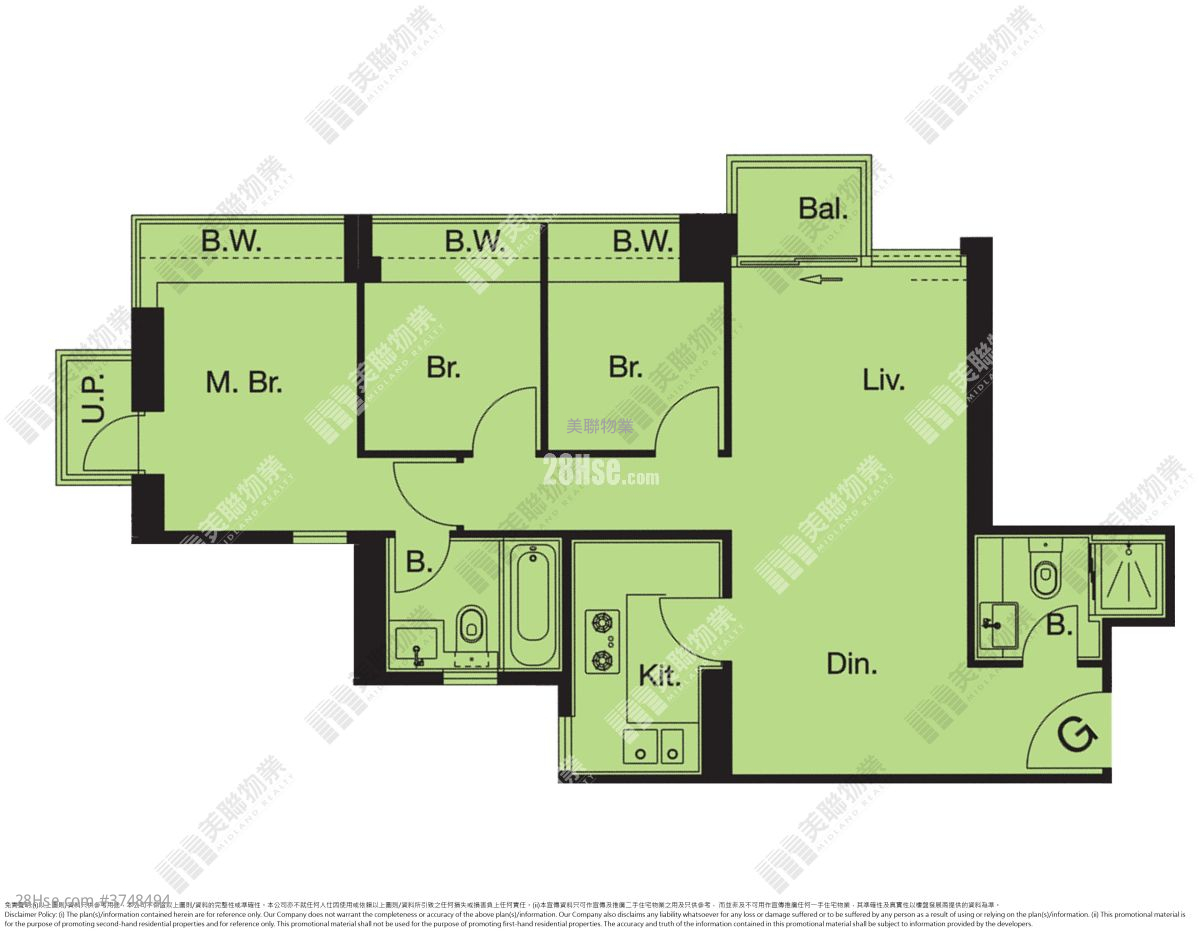 尚悅 售盤 3 房 , 2 浴室 660 平方呎