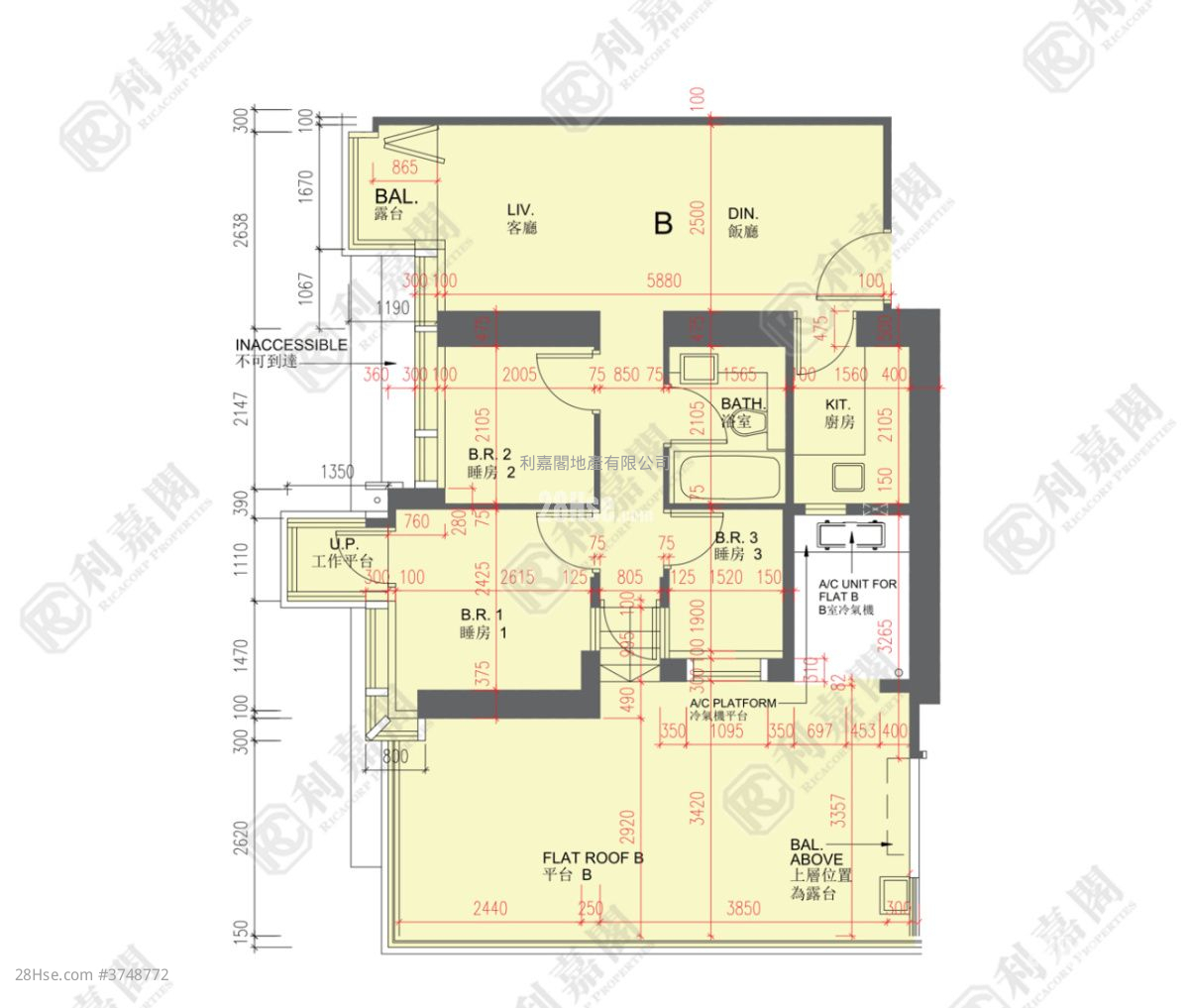 隽琚 售盘 2 房 , 1 浴室 554 平方尺
