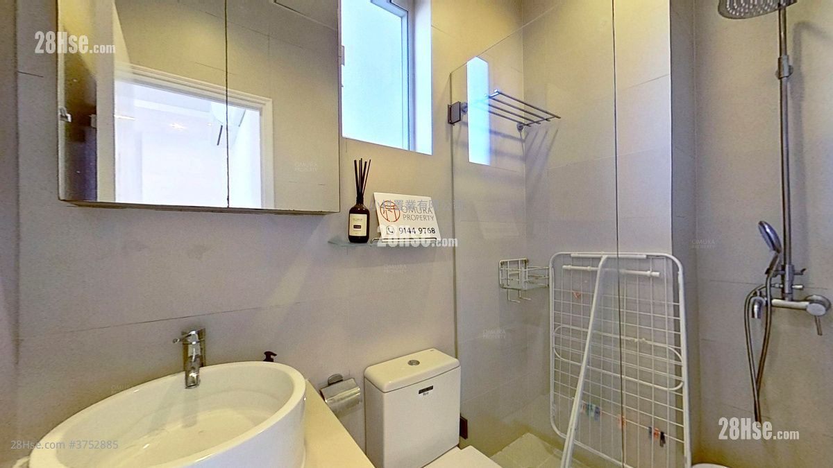 浴室: 嘉年華閣 租盤 1 房 , 1 浴室 600 平方呎