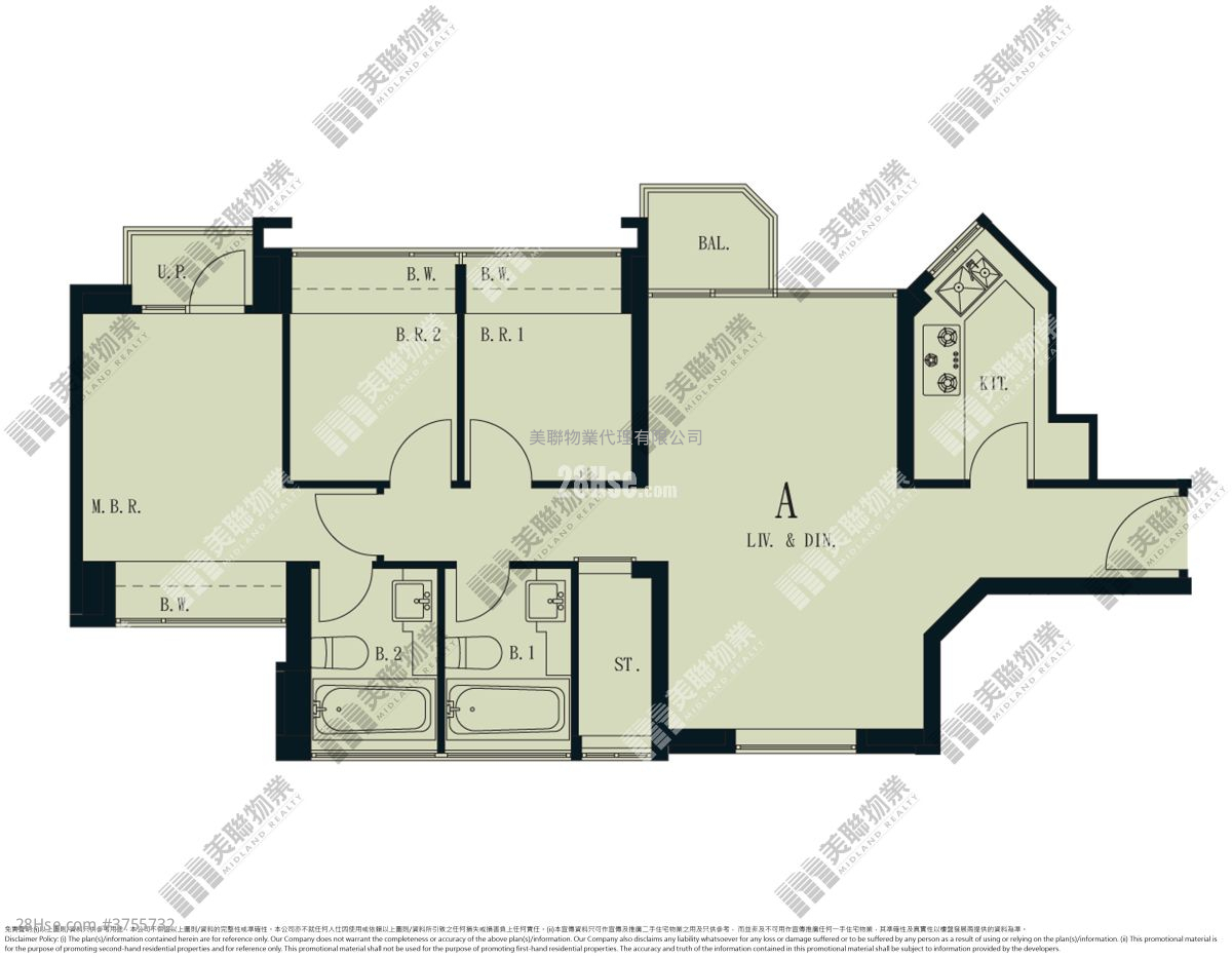 The Beaumount Sell 3 Bedrooms , 2 Bathrooms 737 ft²