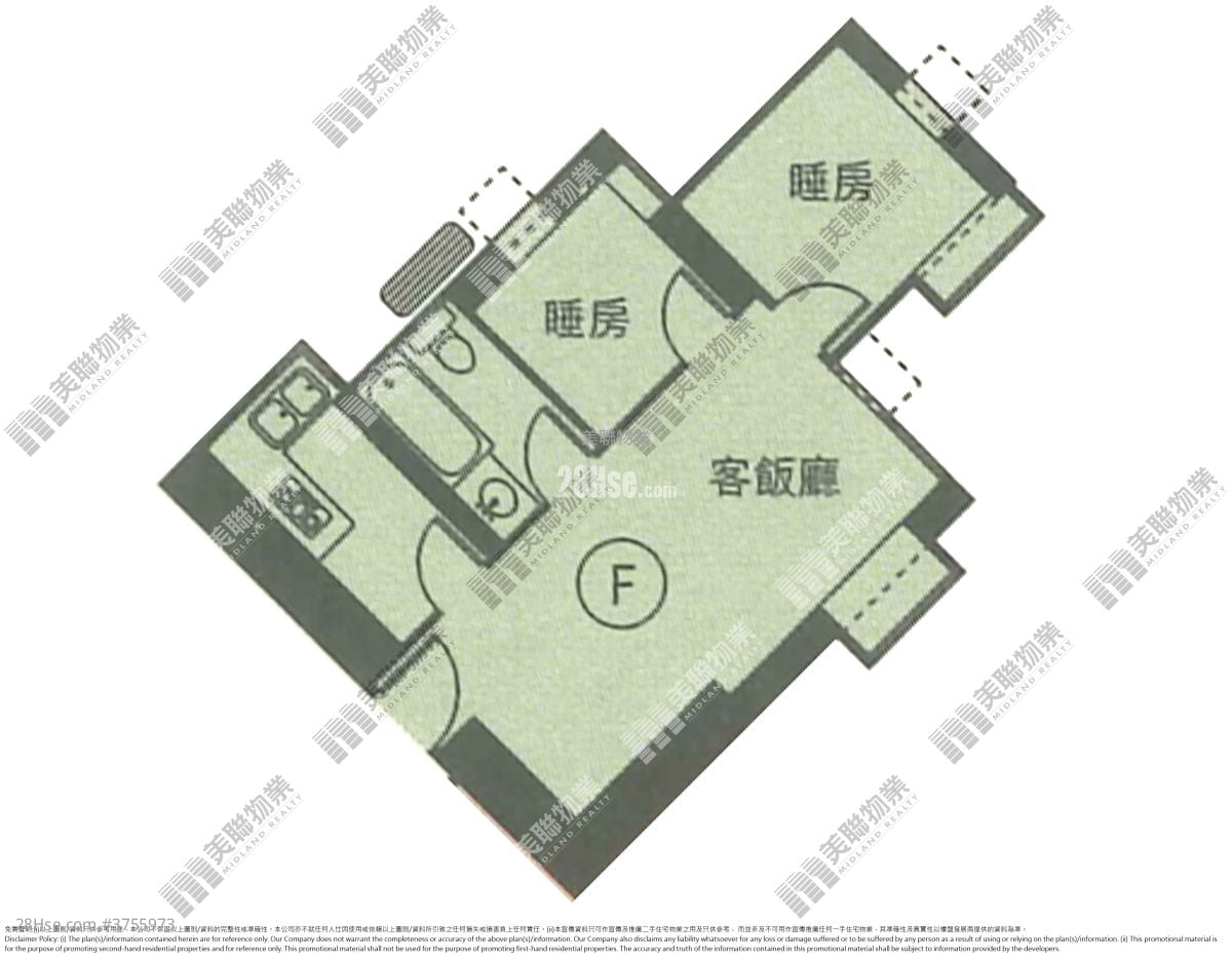怡心园 售盘 2 房 , 1 浴室 484 平方尺