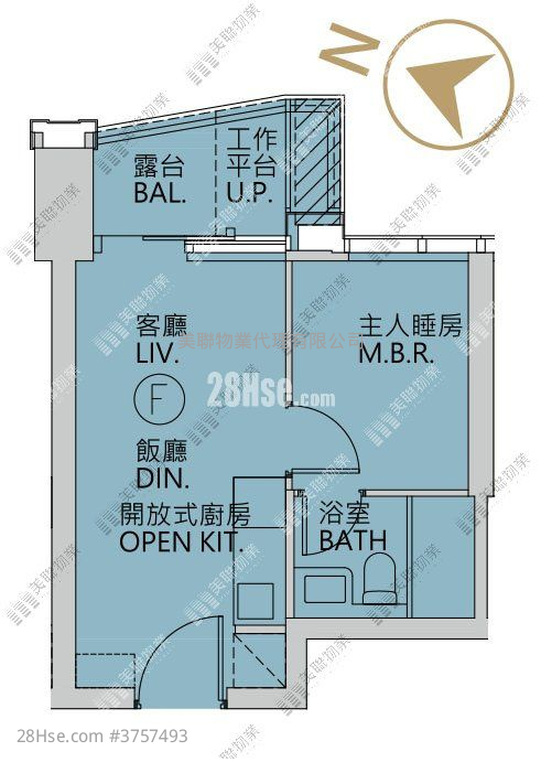 Seasons Place 租盤 1 房 , 1 浴室 330 平方呎