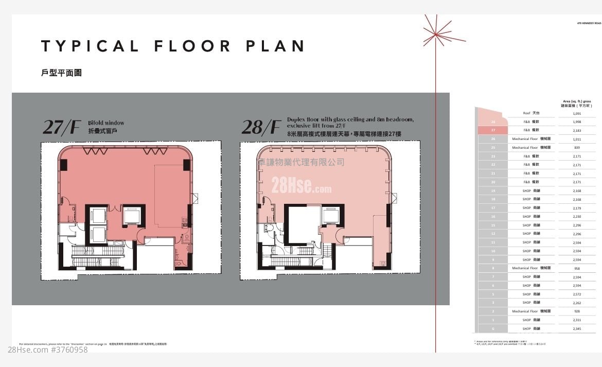 轩尼诗道全新商场 租盘 1,450 平方尺