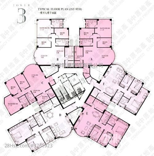 雅士花园 售盘 3 房 , 3 浴室 1,056 平方尺