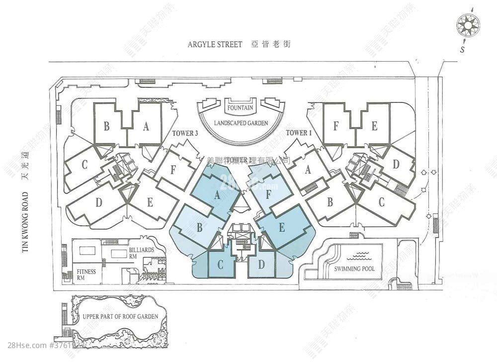 雅士花园 售盘 3 房 , 3 浴室 1,056 平方尺