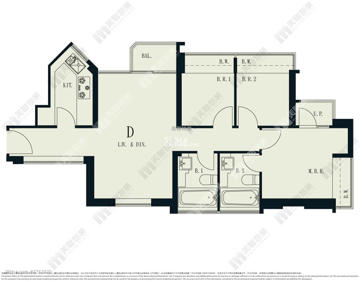 The Beaumount Sell 3 Bedrooms , 2 Bathrooms 694 ft²
