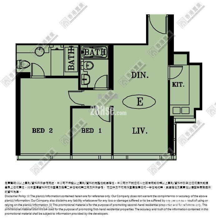 天玺 售盘 2 房 , 2 浴室 674 平方尺