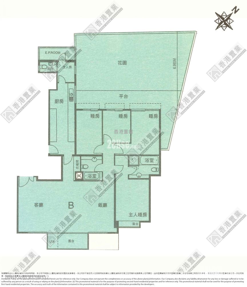 毕架山一号 售盘 4 房 , 2 浴室 1,495 平方尺