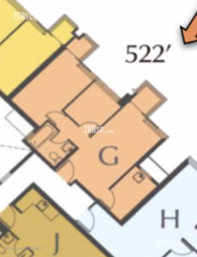 凯滙 售盘 2 房 , 1 浴室 522 平方尺