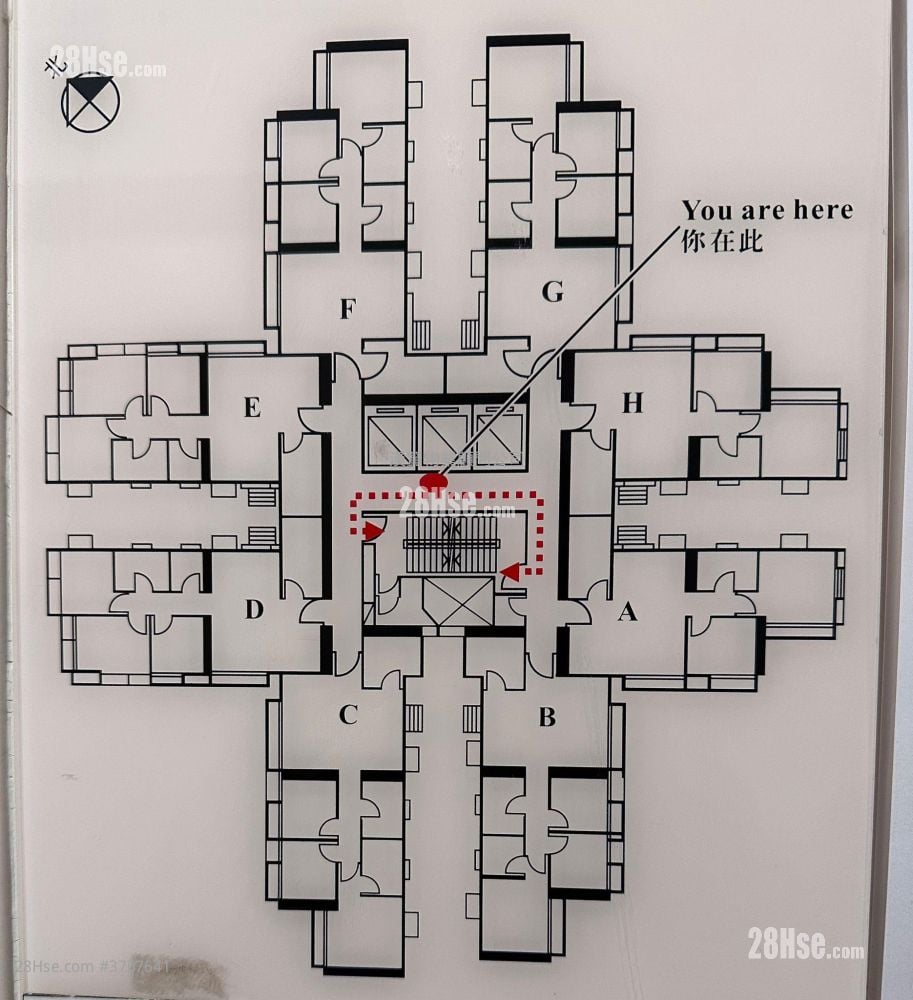 坚城中心 售盘 3 房 , 2 浴室 536 平方尺