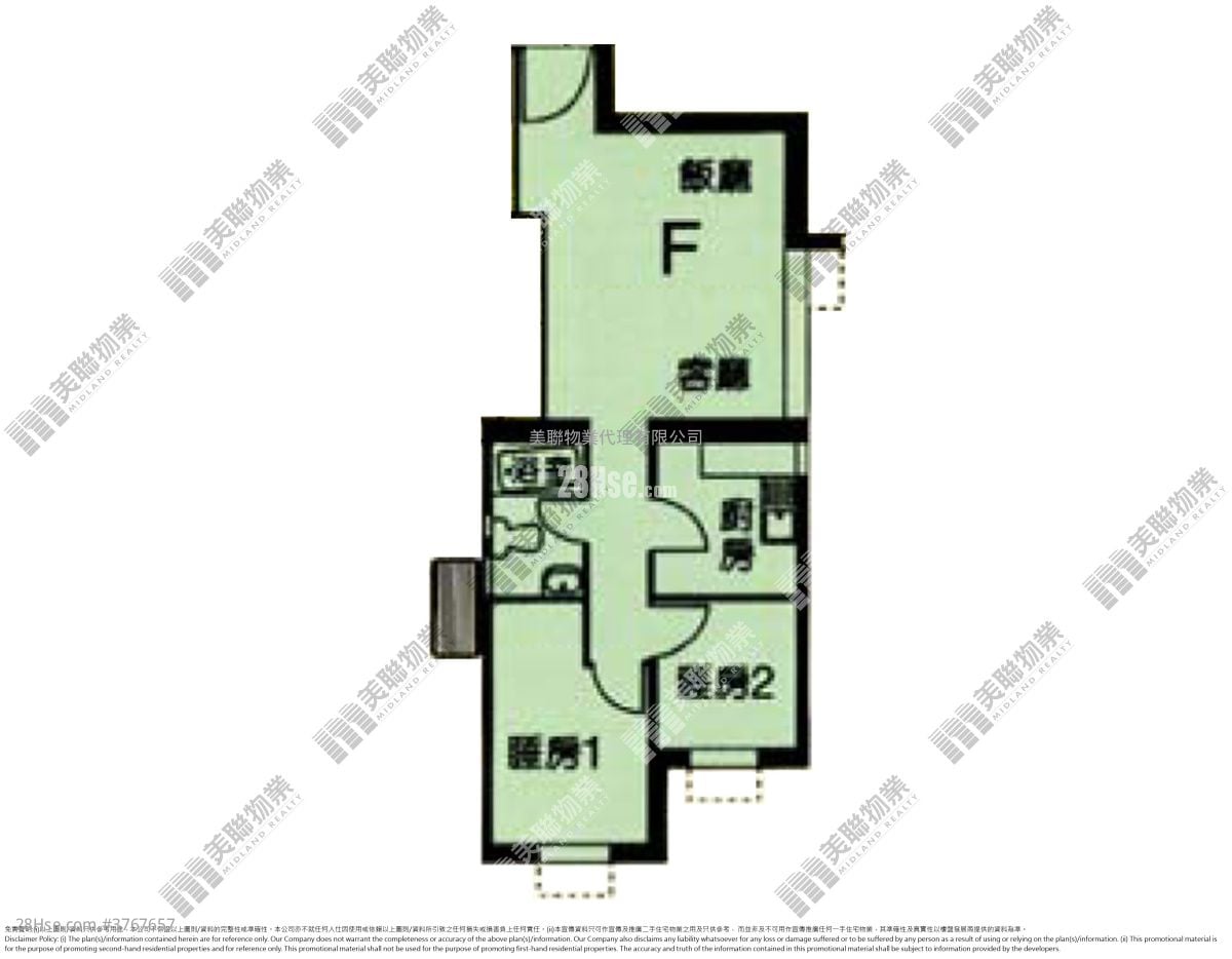 富康花园 售盘 2 房 , 1 浴室 484 平方尺