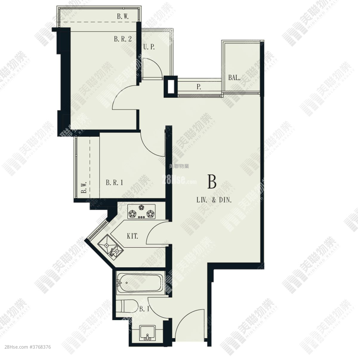 The Beaumount Sell 2 Bedrooms , 1 Bathroom 499 ft²