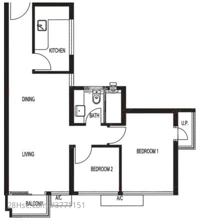 绿怡雅苑 售盘 2 房 , 1 浴室 569 平方尺