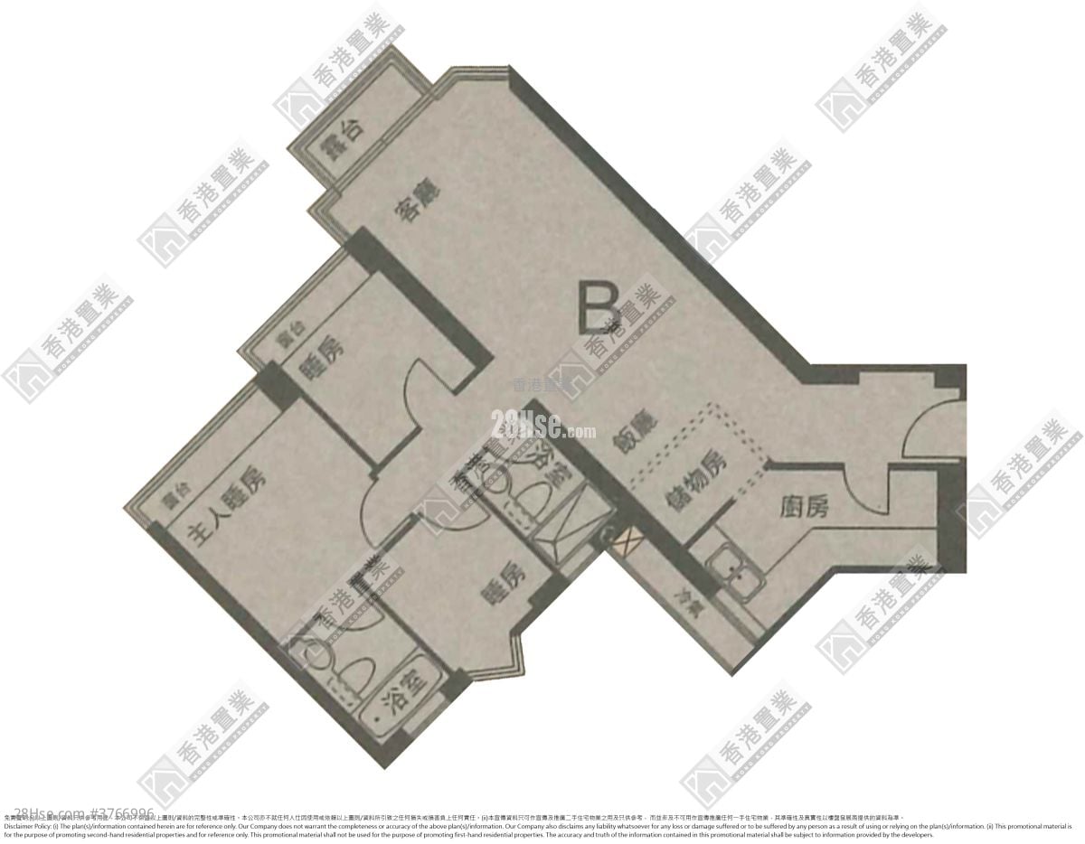 港景峰 售盘 3 房 , 2 浴室 785 平方尺