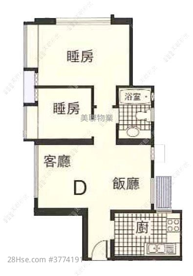 Parkside Villa Sell 2 Bedrooms , 1 Bathroom 590 ft²