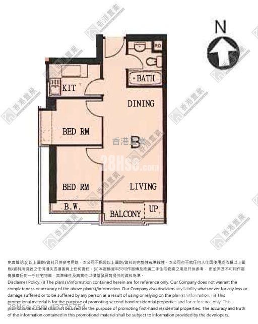 凯帆轩 售盘 2 房 , 1 浴室 469 平方尺