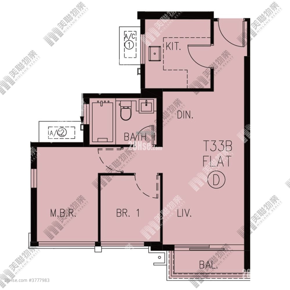 峻峦 售盘 2 房 , 1 浴室 524 平方尺