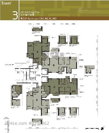 名城 售盘 3 房 , 2 浴室 678 平方尺