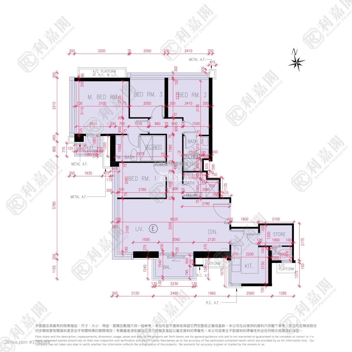 天晋 售盘 4 房 , 1 浴室 1,009 平方尺