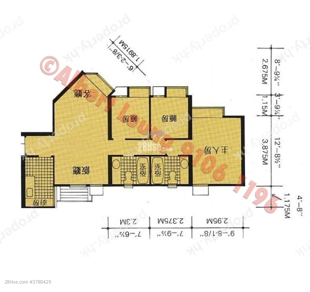 新城市广场 售盘 3 房 , 2 浴室 640 平方尺