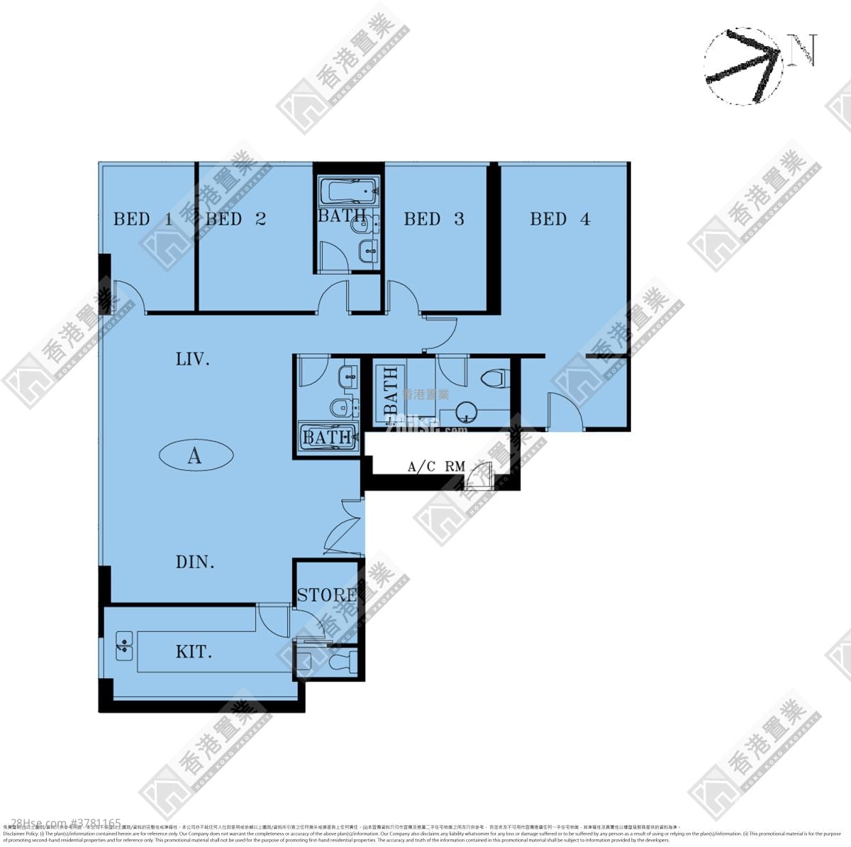 天玺 租盘 4 房 , 2 浴室 1,463 平方尺