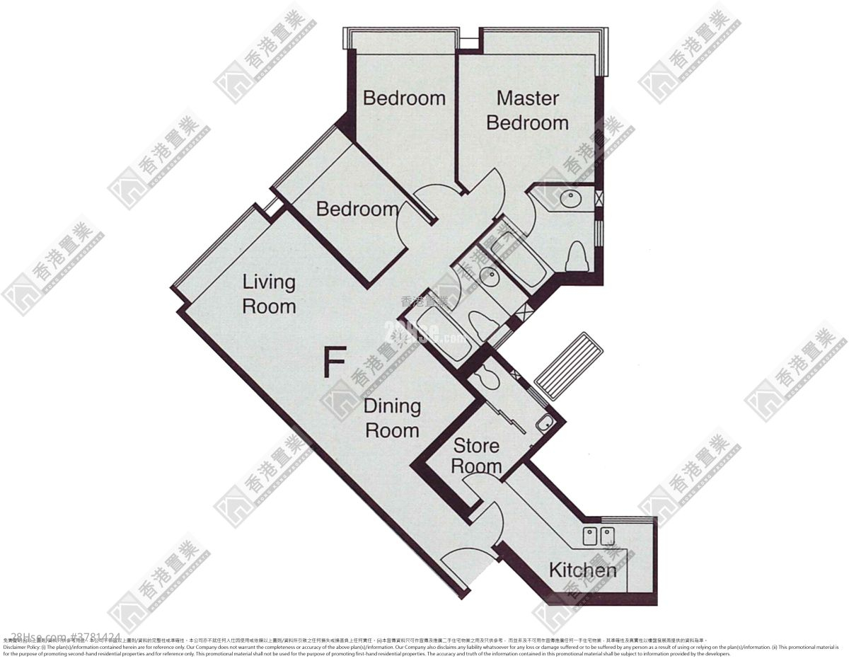 擎天半岛 售盘 3 房 , 2 浴室 853 平方尺