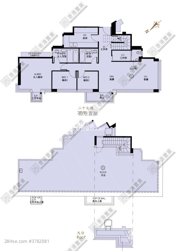 皓畋 租盘 3 房 , 2 浴室 1,238 平方尺