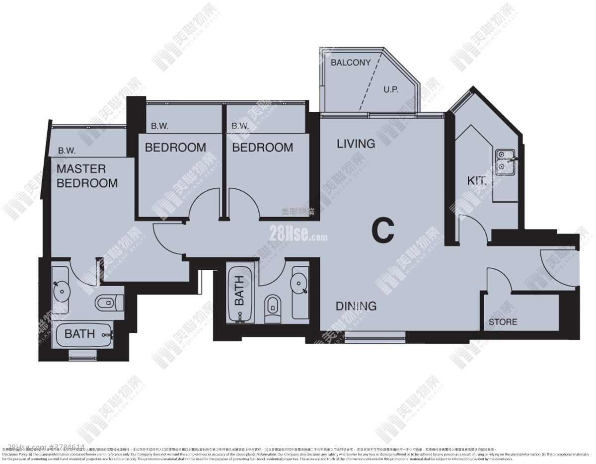 领凯 售盘 3 房 , 2 浴室 749 平方尺