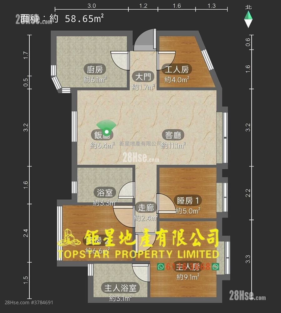 逸涛湾 售盘 3 房 , 2 浴室 762 平方尺