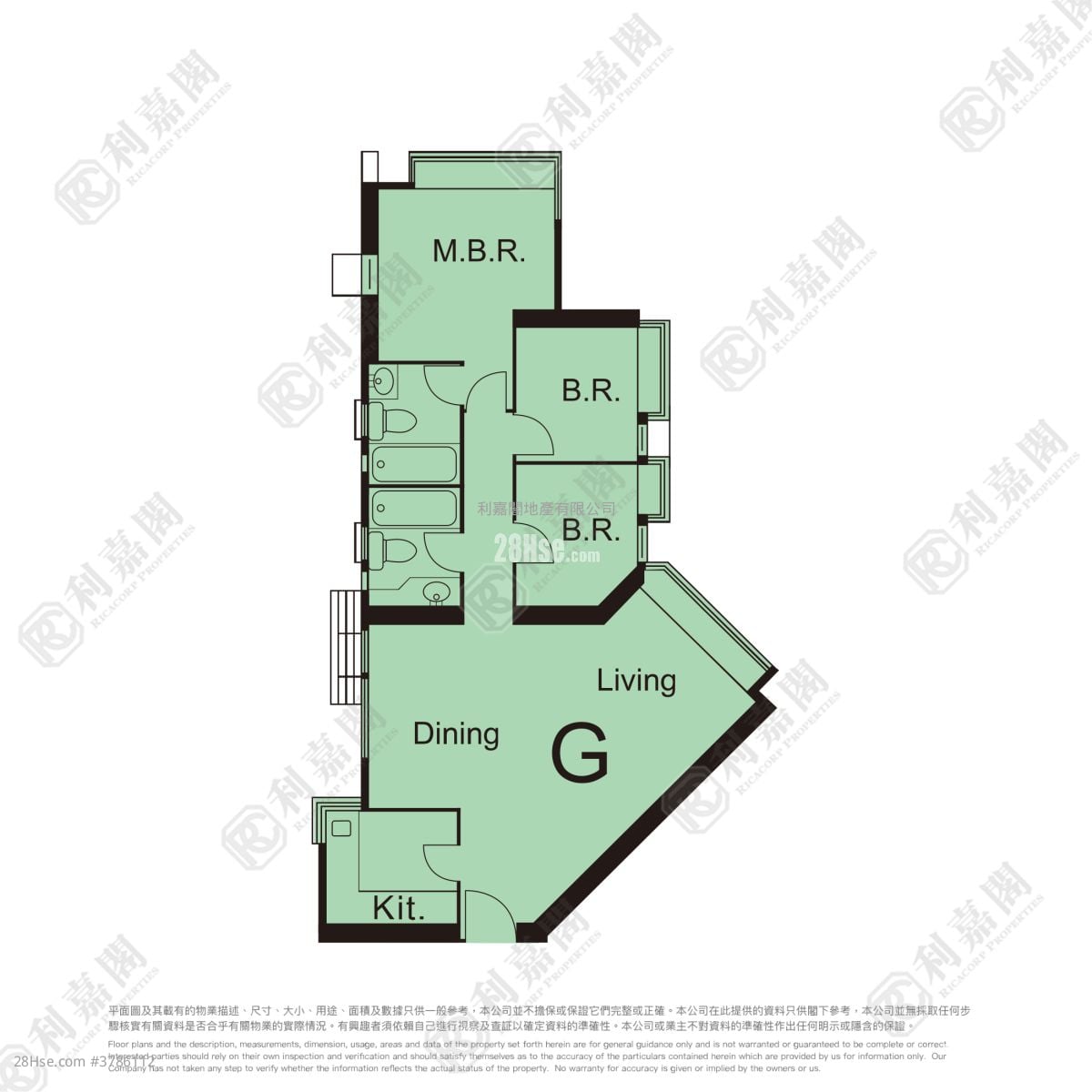 新都城 售盘 3 房 , 2 浴室 701 平方尺