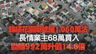 锦绣花园单号屋1,060万沽　长情业主68万买入　劲赚992万升值14.6倍