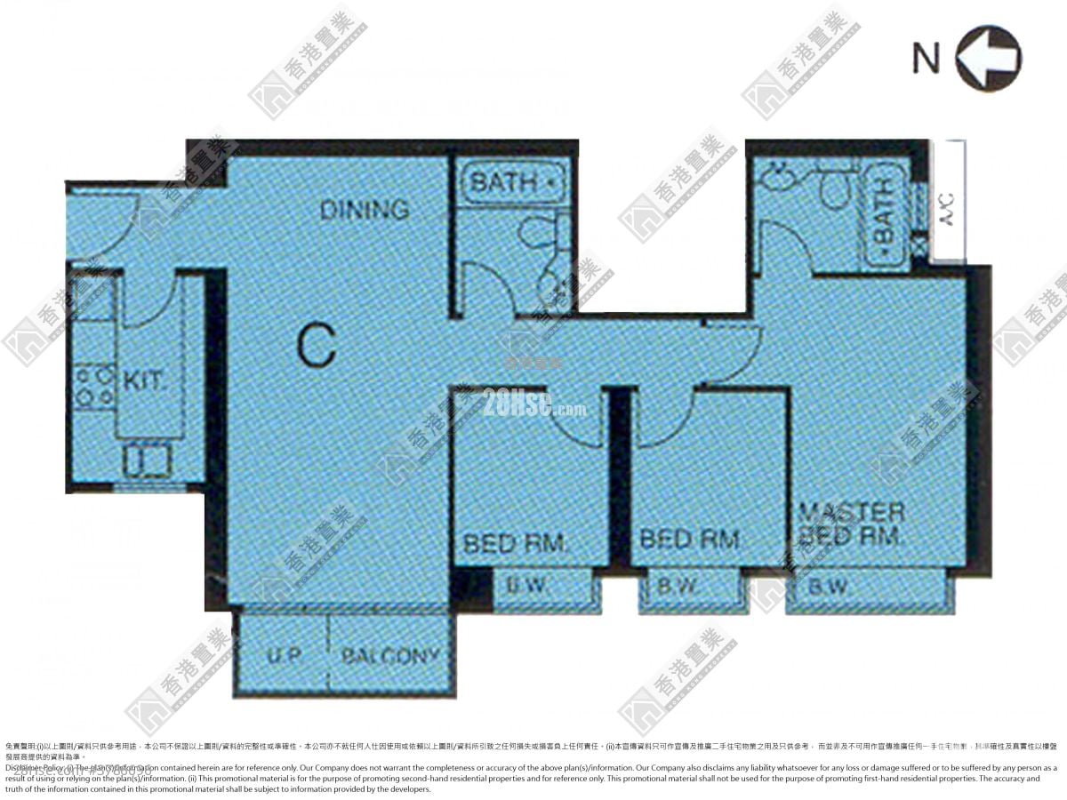泓景台 售盘 3 房 , 2 浴室 735 平方尺