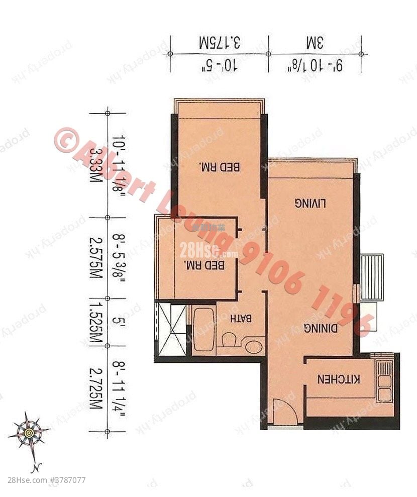 Castello Sell 2 Bedrooms , 1 Bathroom 547 ft²