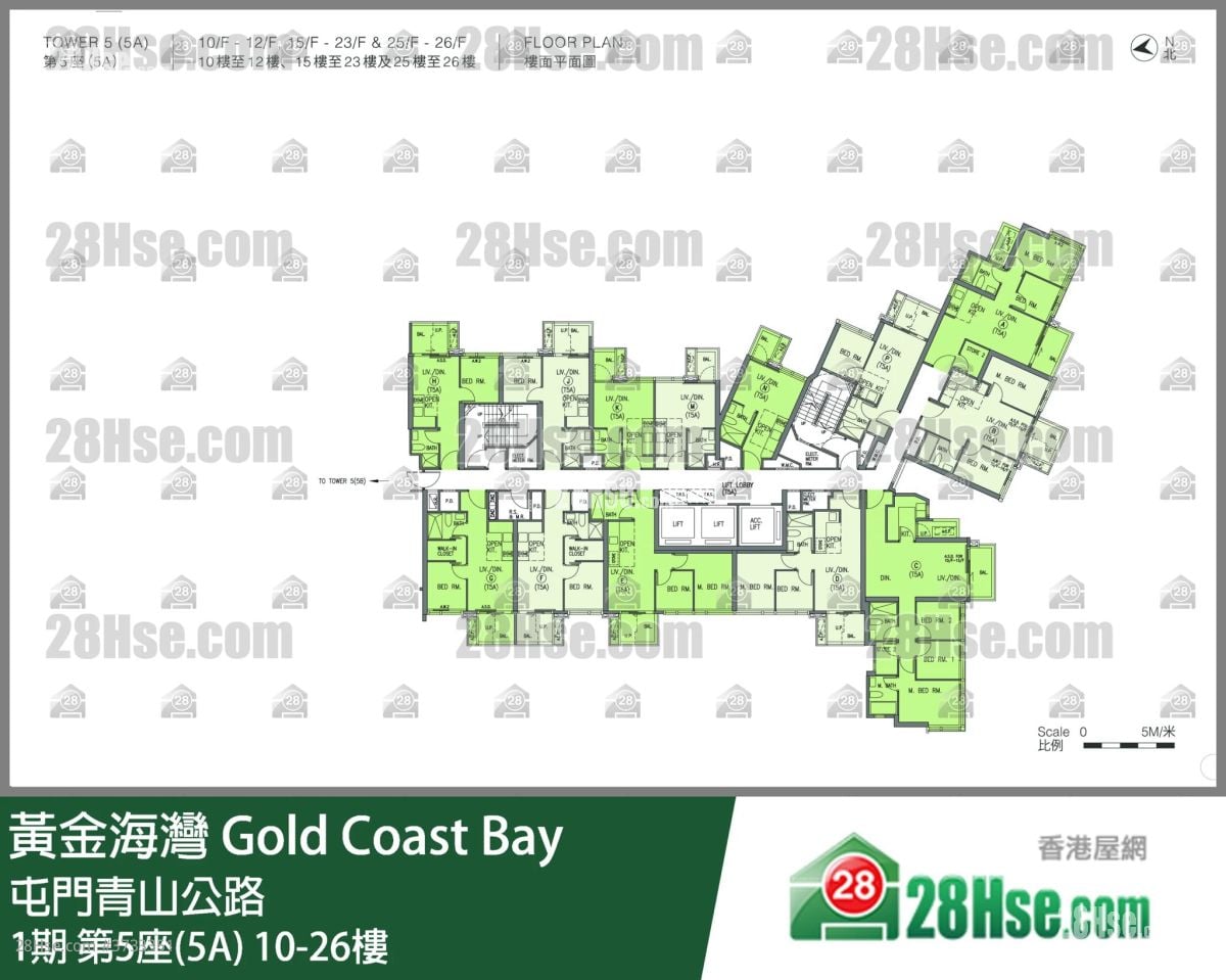 黄金海湾 租盘 开放式间隔 , 1 浴室 212 平方尺