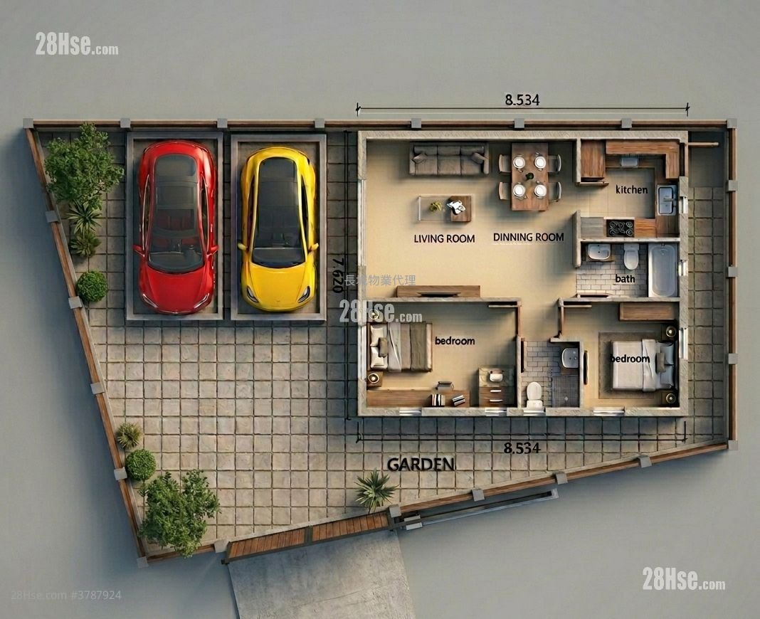 大埔村屋 售盘 2 房 , 2 浴室