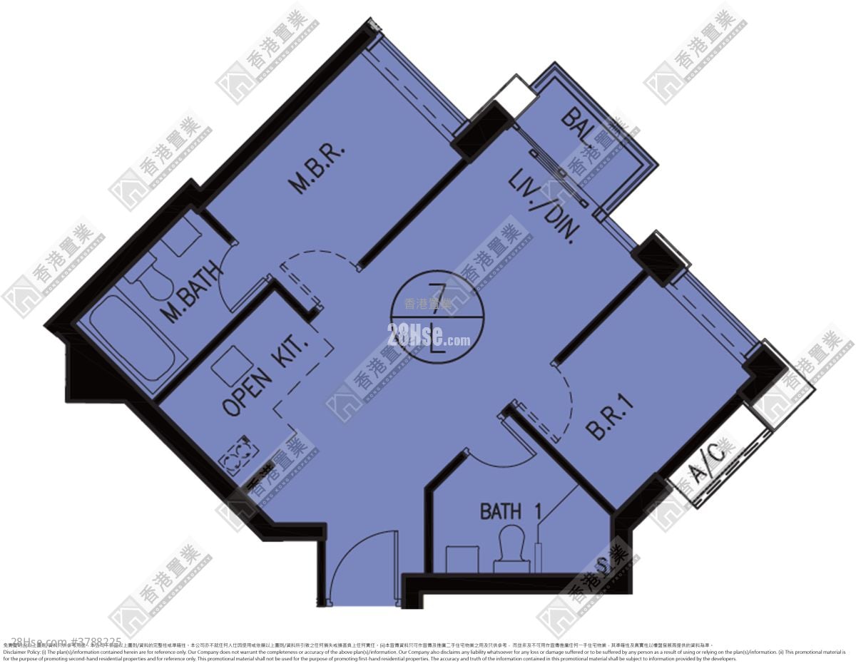 汇玺 售盘 2 房 , 2 浴室 526 平方尺