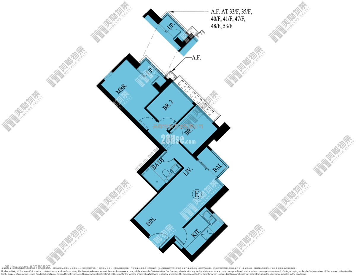 晋海II 售盘 3 房 , 1 浴室 597 平方尺