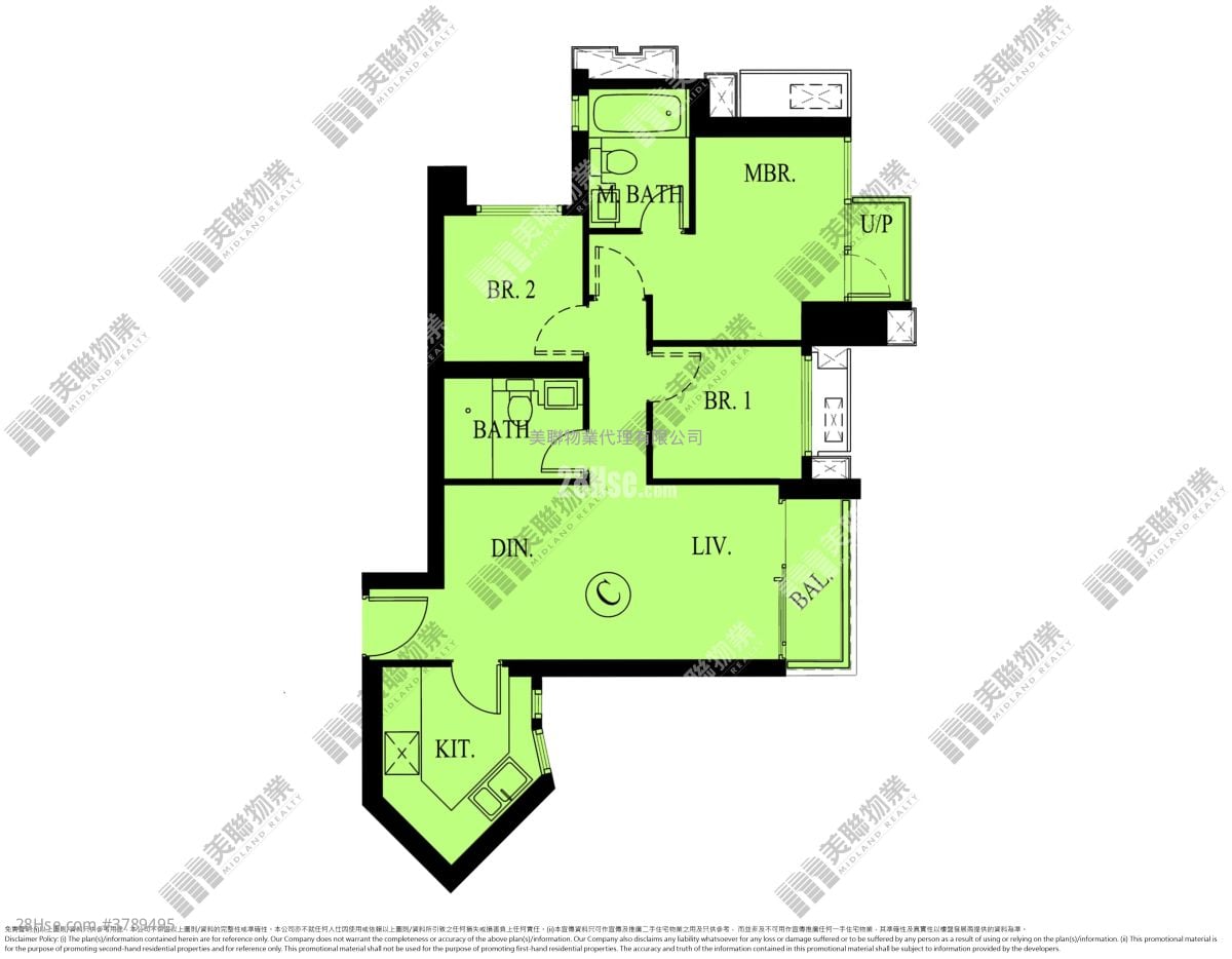 晋海 售盘 3 房 , 2 浴室 679 平方尺
