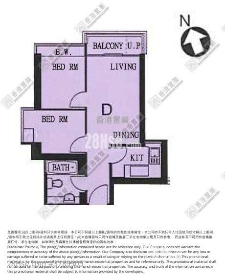 凯帆轩 售盘 2 房 , 1 浴室 463 平方尺