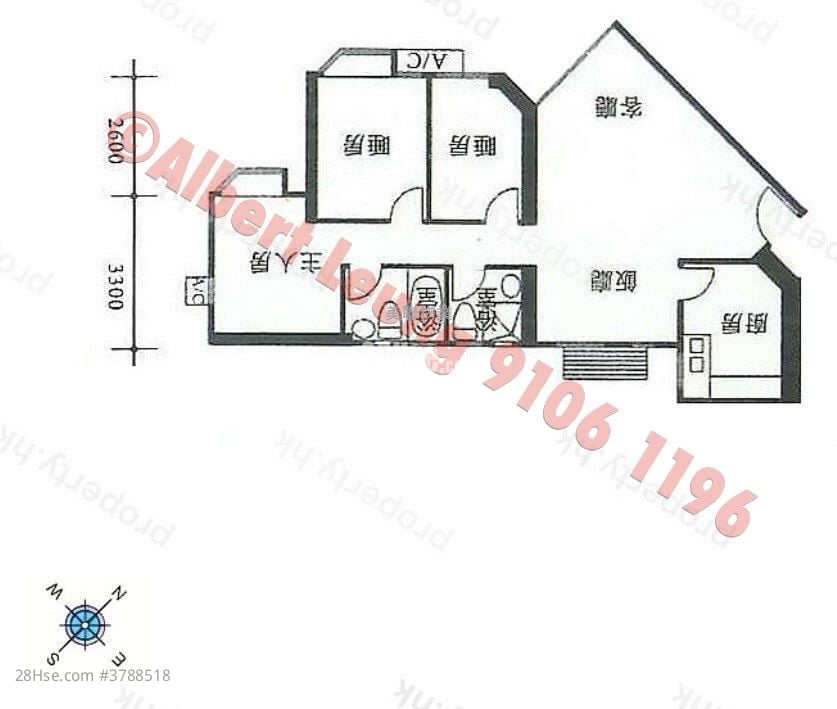 碧涛花园 售盘 3 房 , 2 浴室 732 平方尺