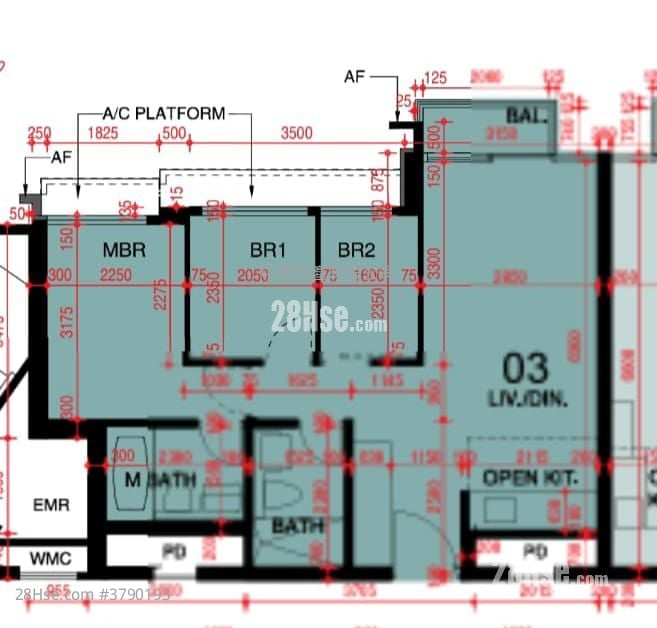 东环 租盘 3 房 , 2 浴室 642 平方尺