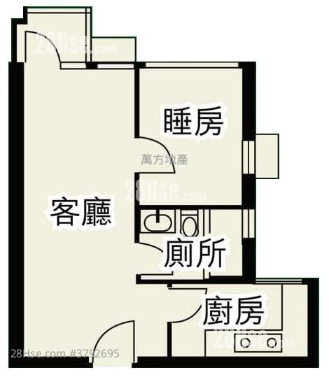 绿怡雅苑 售盘 2 房 , 1 浴室 420 平方尺