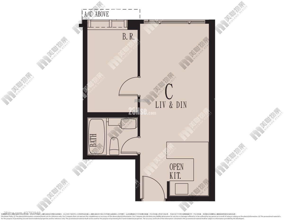 海之恋 售盘 1 房 , 1 浴室 369 平方尺