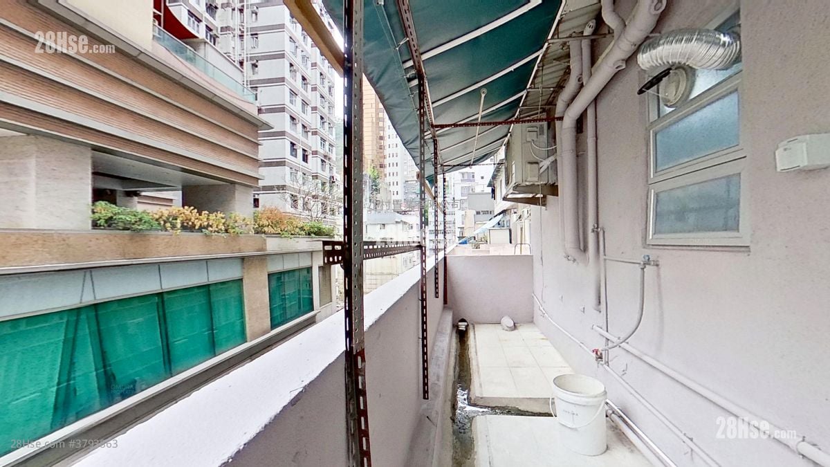 露台: 嘉宁大厦 租盘 2 房 , 1 浴室 368 平方尺