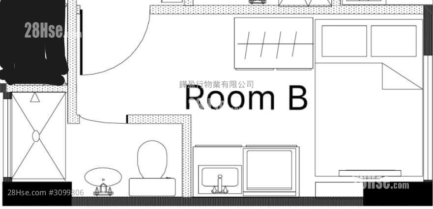 益昌大厦 租盘 开放式间隔 , 1 浴室 110 平方尺