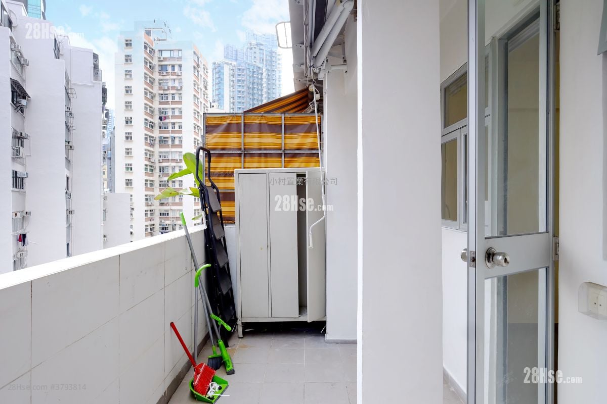 balcony: Everwin Mansion Rental 1 Bedroom , 1 Bathroom 282 ft²